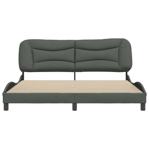 Bed Frame without Mattress "Hvar" Dark Grey 180x200 cm Fabric
