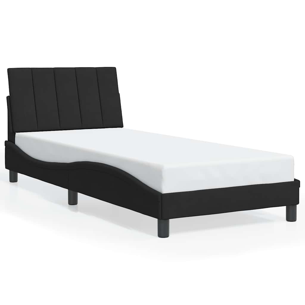 Bed Frame without Mattress "Hanko" Black 80x200 cm Velvet
