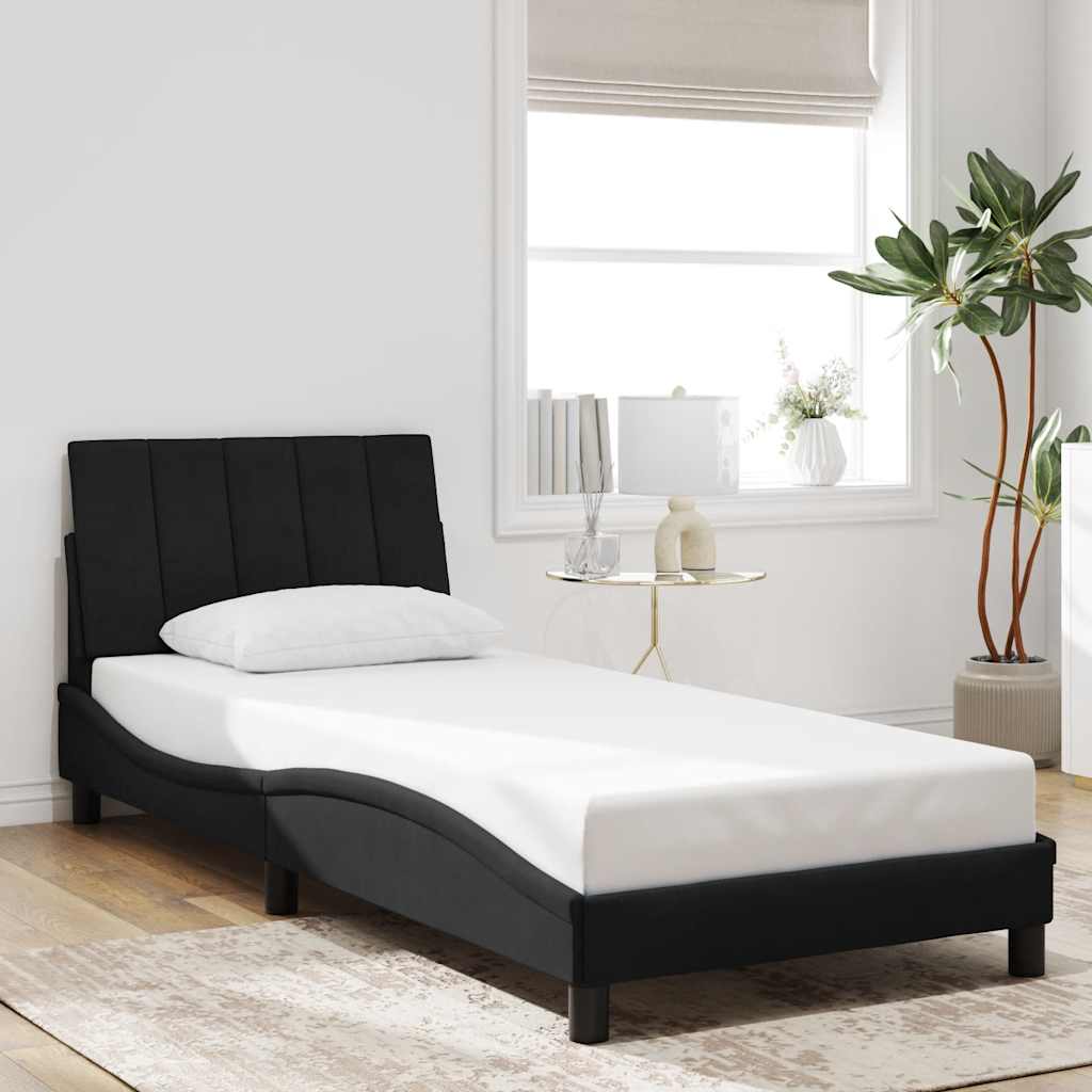 Bed Frame without Mattress "Hanko" Black 80x200 cm Velvet