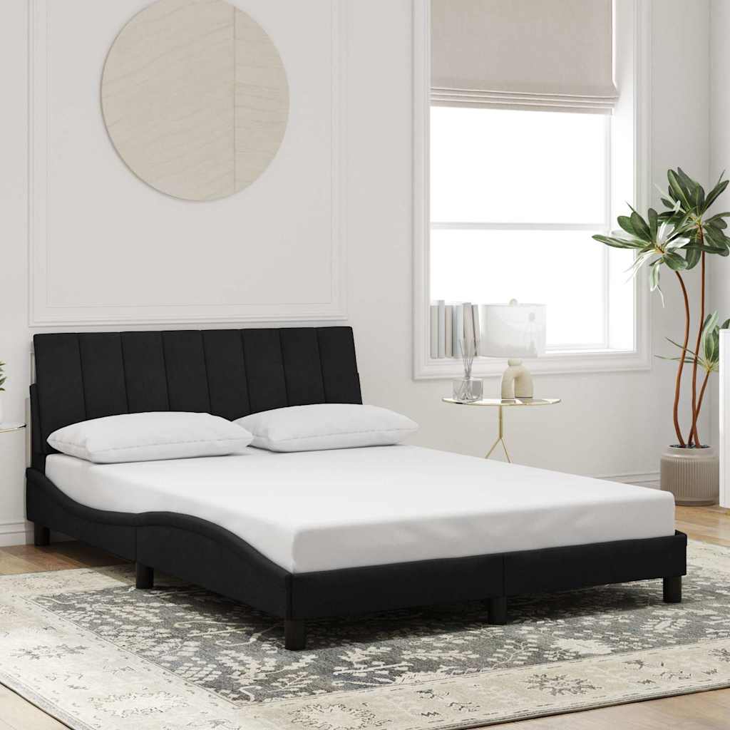 Bed Frame without Mattress "Hanko" Black 120x200 cm Velvet