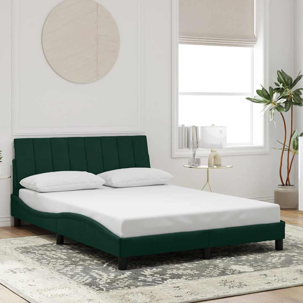 Bed Frame without Mattress "Hanko" Dark Green 120x200 cm Velvet