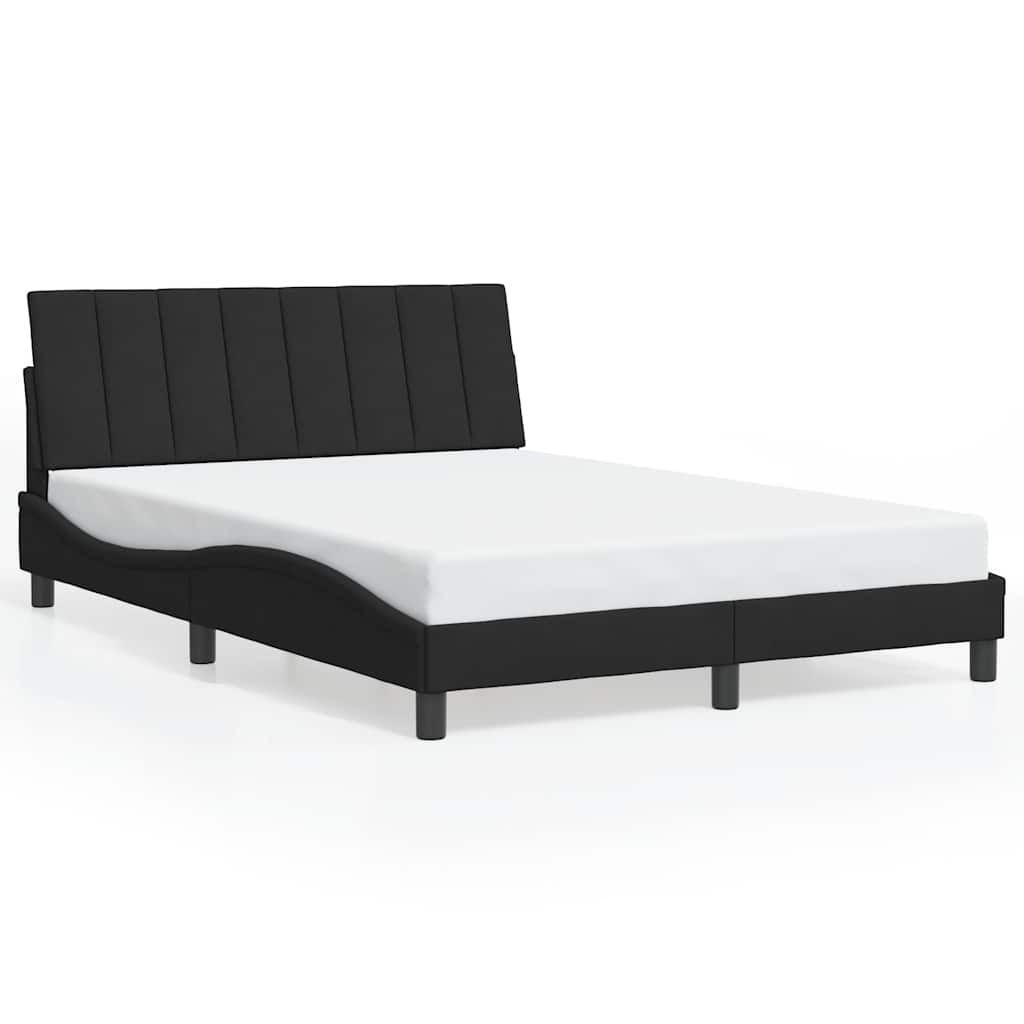 Bed Frame without Mattress "Hanko" Black 140x190 cm Velvet
