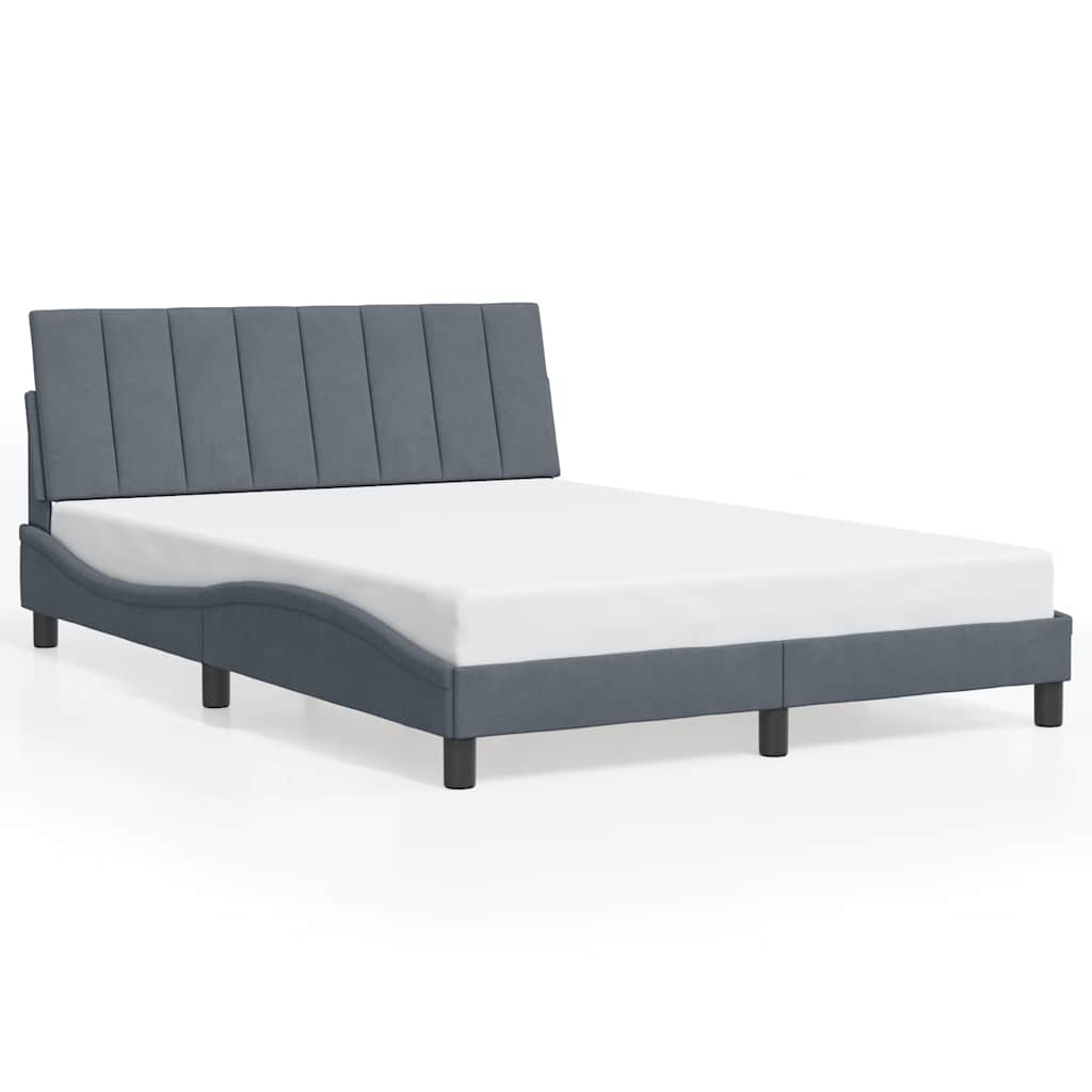 Bed Frame without Mattress "Hanko" Dark Grey 140x200 cm Velvet