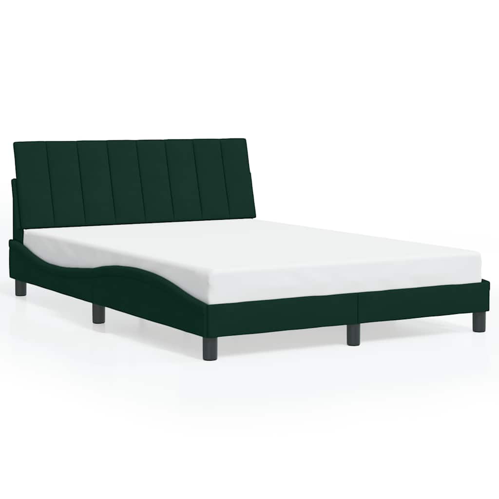 Bed Frame without Mattress "Hanko" Dark Green 140x200 cm Velvet