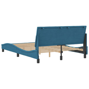 Bed Frame without Mattress "Hanko" Blue 140x200 cm Velvet