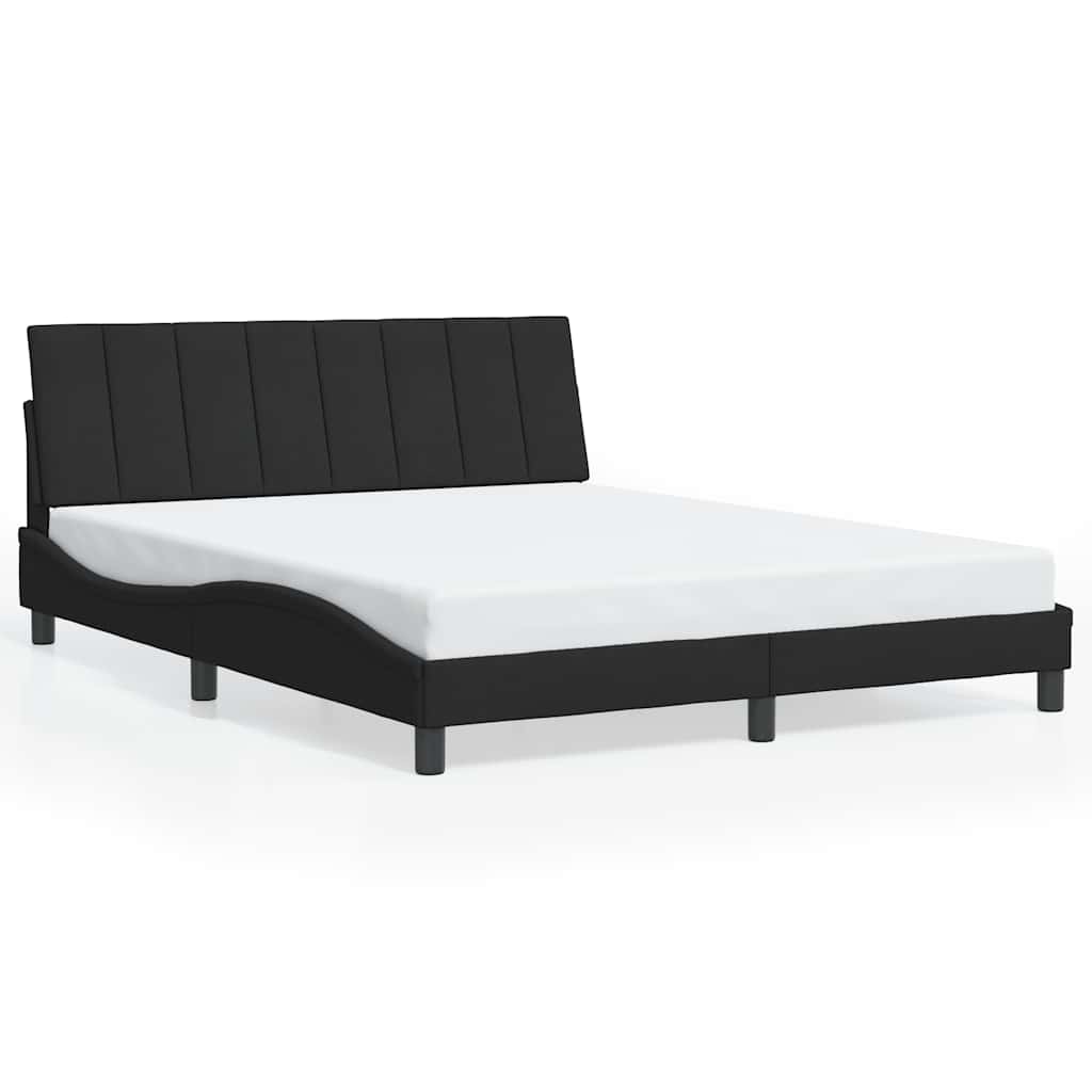 Bed Frame without Mattress "Hanko" Black 160x200 cm Velvet