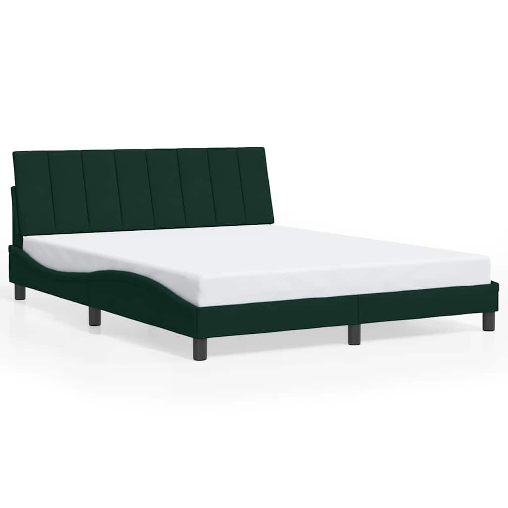 Bed Frame without Mattress "Hanko" Dark Green 160x200 cm Velvet