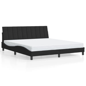 Bed Frame without Mattress "Hanko" Black 180x200 cm Velvet