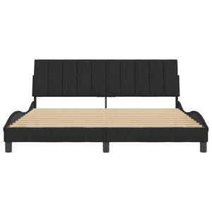 Bed Frame without Mattress "Hanko" Black 180x200 cm Velvet