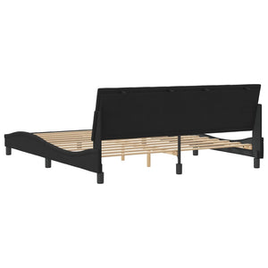 Bed Frame without Mattress "Hanko" Black 180x200 cm Velvet