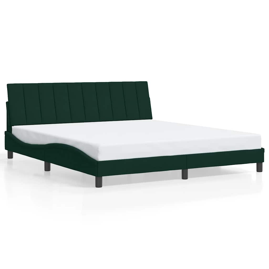 Bed Frame without Mattress "Hanko" Dark Green 180x200 cm Velvet