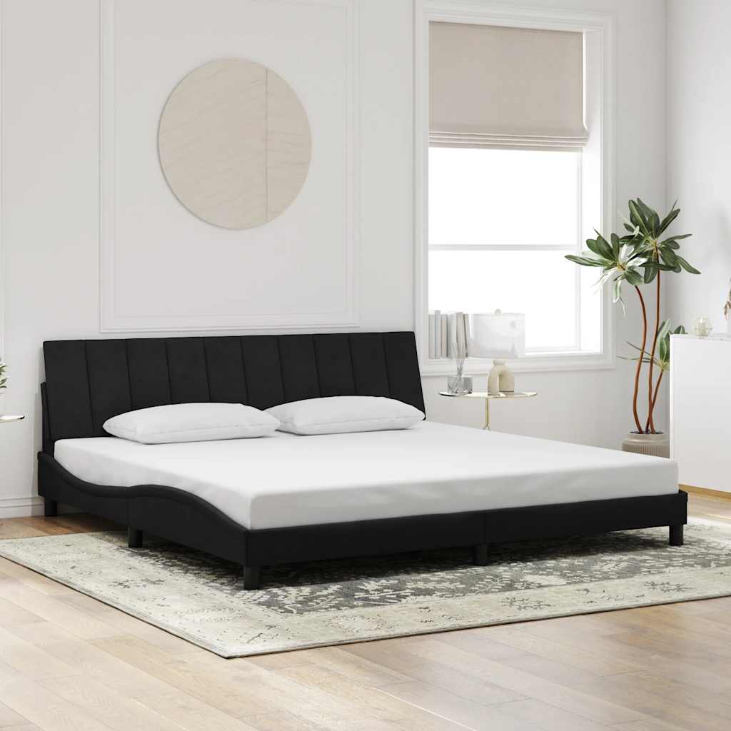 Bed Frame without Mattress "Hanko" Black 200x200 cm Velvet
