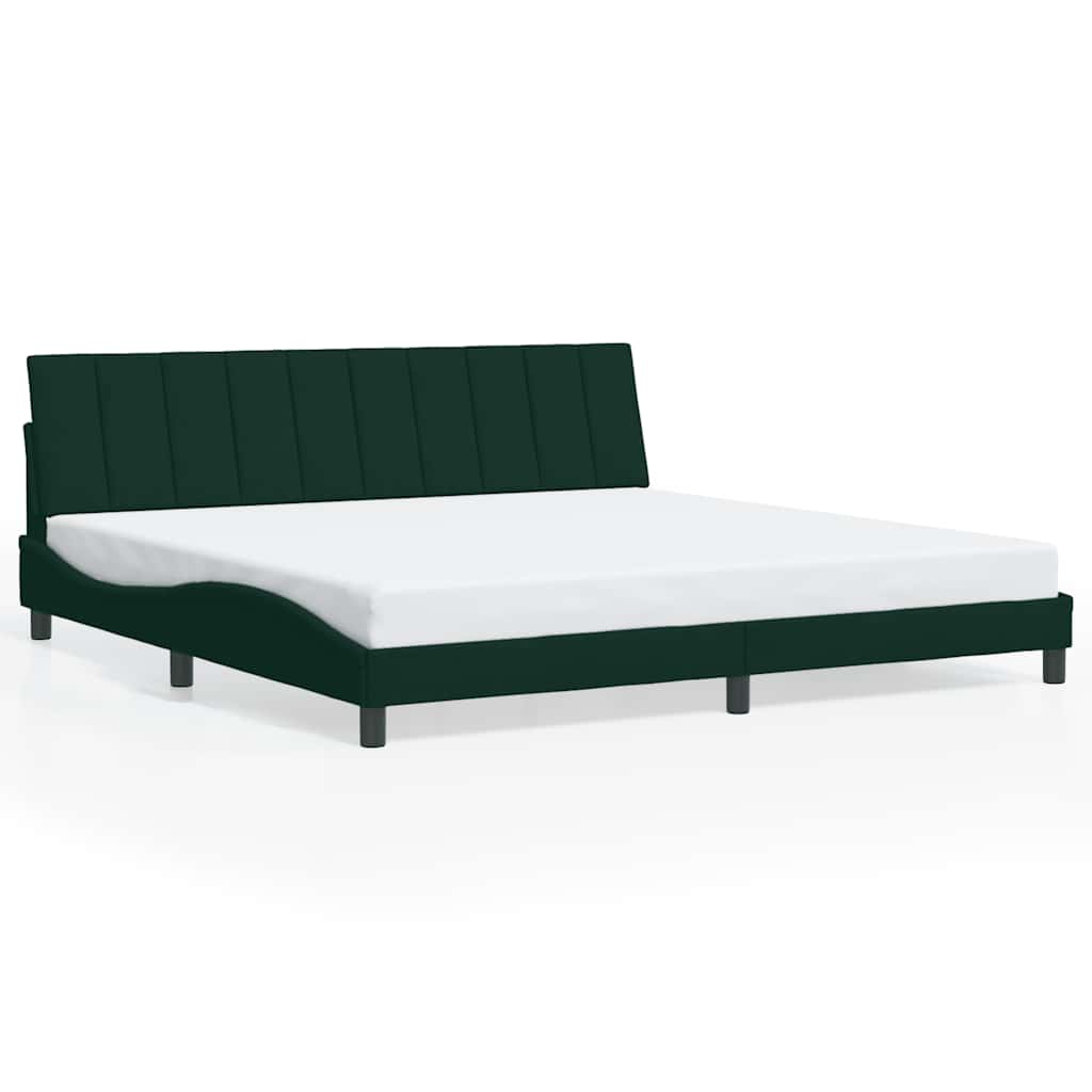 Bed Frame without Mattress "Hanko" Dark Green 200x200 cm Velvet