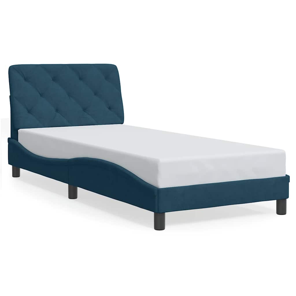 Bed Frame without Mattress Blue 80x200 cm Velvet