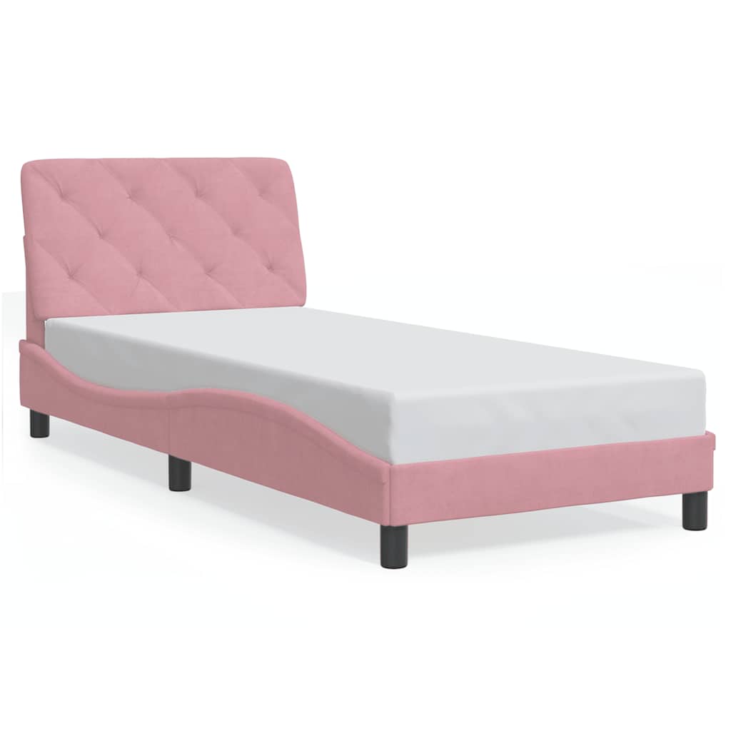 Bed Frame without Mattress Pink 80x200 cm Velvet