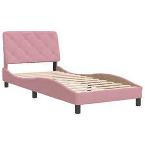 Bed Frame without Mattress Pink 80x200 cm Velvet