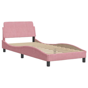Bed Frame without Mattress Pink 80x200 cm Velvet