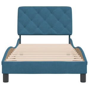 Bed Frame without Mattress Blue 90x190 cm Velvet