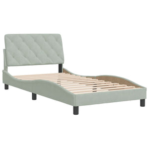 Bed Frame without Mattress Light Grey 100x200 cm Velvet