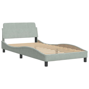 Bed Frame without Mattress Light Grey 100x200 cm Velvet