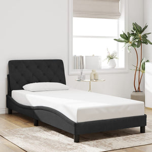 Bed Frame without Mattress Black 100x200 cm Velvet
