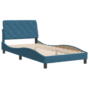 Bed Frame without Mattress Blue 100x200 cm Velvet