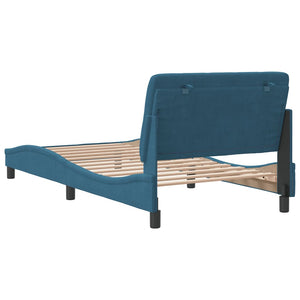 Bed Frame without Mattress Blue 100x200 cm Velvet
