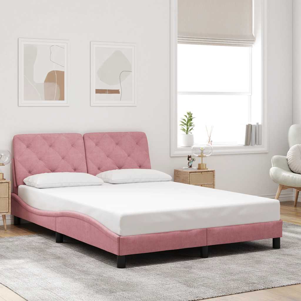 Bed Frame without Mattress Pink 120x200 cm Velvet