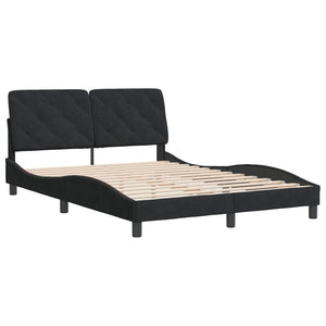 Bed Frame without Mattress Black 140x190 cm Velvet
