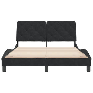 Bed Frame without Mattress Black 140x190 cm Velvet