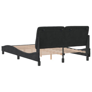 Bed Frame without Mattress Black 140x190 cm Velvet