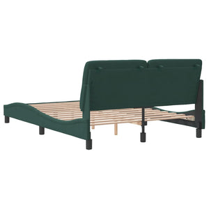 Bed Frame without Mattress Dark Green 140x190 cm Velvet