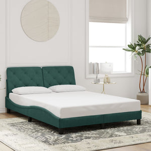Bed Frame without Mattress Dark Green 140x190 cm Velvet