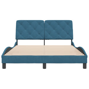 Bed Frame without Mattress Blue 140x190 cm Velvet