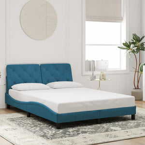 Bed Frame without Mattress Blue 140x190 cm Velvet