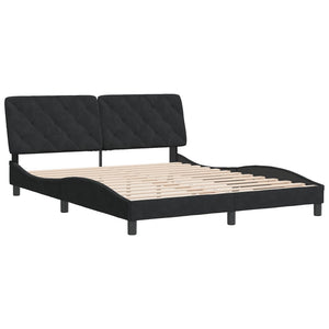 Bed Frame without Mattress Black 160x200 cm Velvet