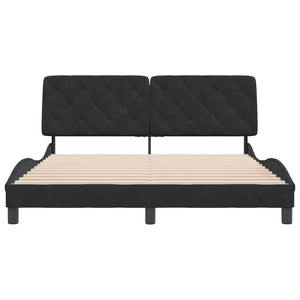 Bed Frame without Mattress Black 160x200 cm Velvet