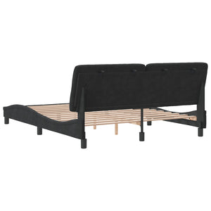 Bed Frame without Mattress Black 160x200 cm Velvet