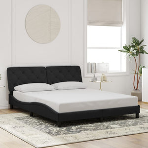 Bed Frame without Mattress Black 160x200 cm Velvet