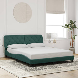 Bed Frame without Mattress Dark Green 160x200 cm Velvet