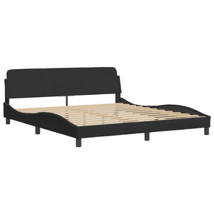 Bed Frame without Mattress Black 180x200 cm Velvet