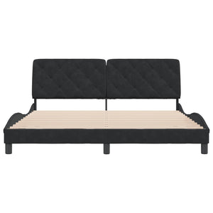 Bed Frame without Mattress Black 180x200 cm Velvet