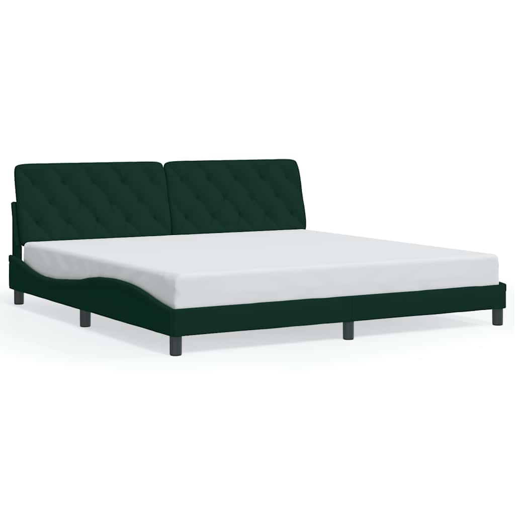 Bed Frame without Mattress Dark Green 200x200 cm Velvet