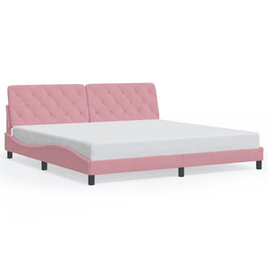 Bed Frame without Mattress Pink 200x200 cm Velvet