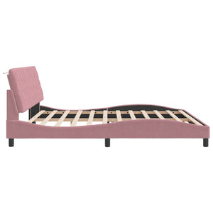 Bed Frame without Mattress Pink 200x200 cm Velvet