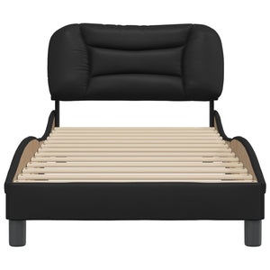 Bed Frame without Mattress "Hvar" Black 80x200 cm Faux Leather