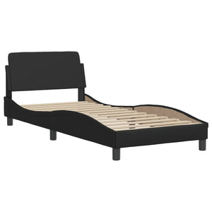 Bed Frame without Mattress "Hvar" Black 80x200 cm Faux Leather