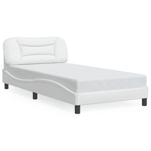 Bed Frame without Mattress "Hvar" White 100x200 cm Faux Leather
