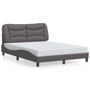Bed Frame without Mattress "Hvar" Grey 120x200 cm Faux Leather