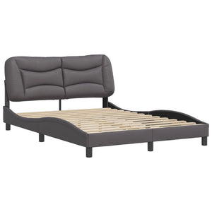Bed Frame without Mattress "Hvar" Grey 120x200 cm Faux Leather